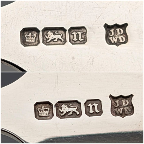 1905 年英國古董純銀茶盒湯匙和鉗子 James Deakin&Sons 帶盒裝